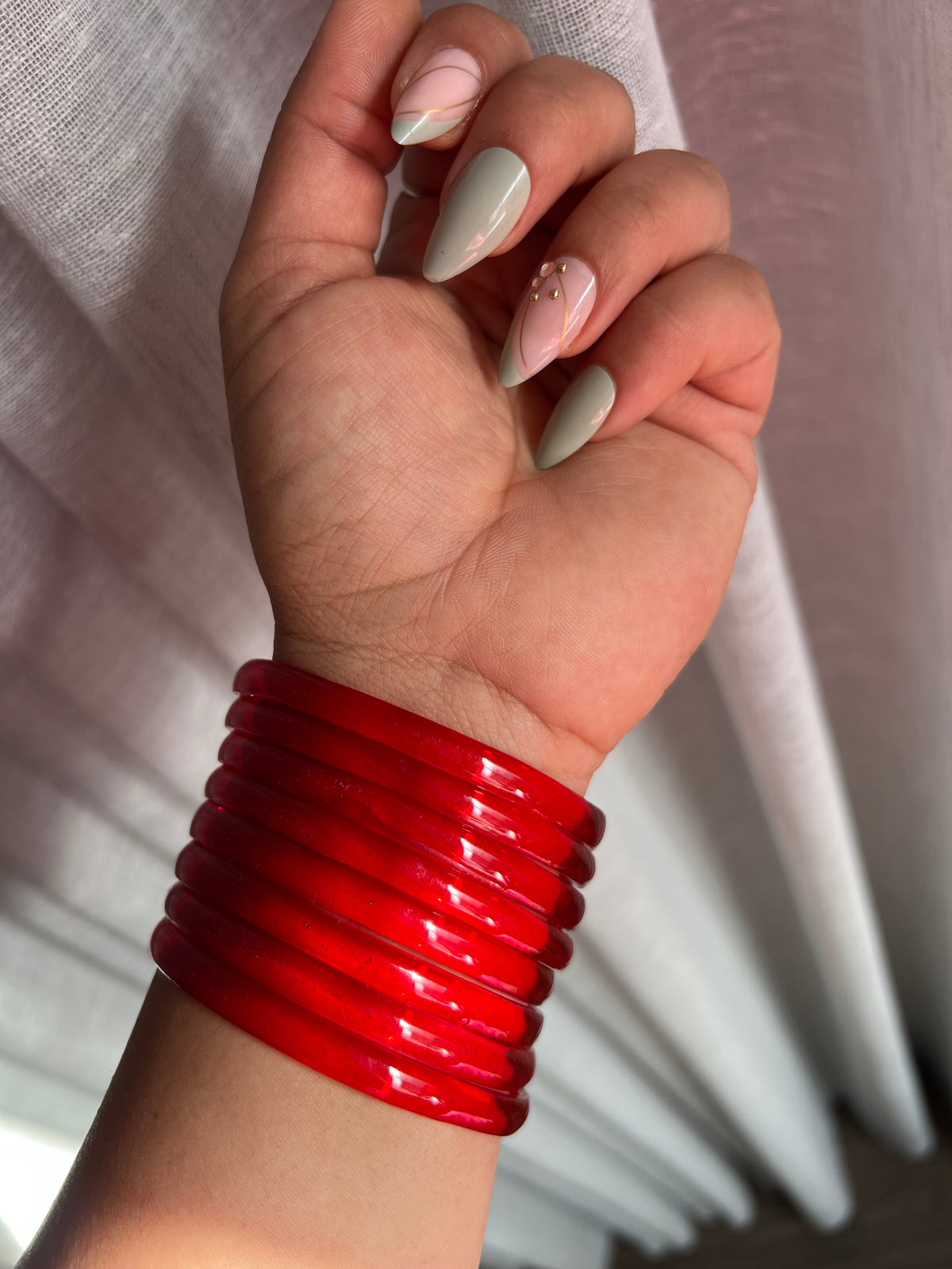 Red jelly bangles