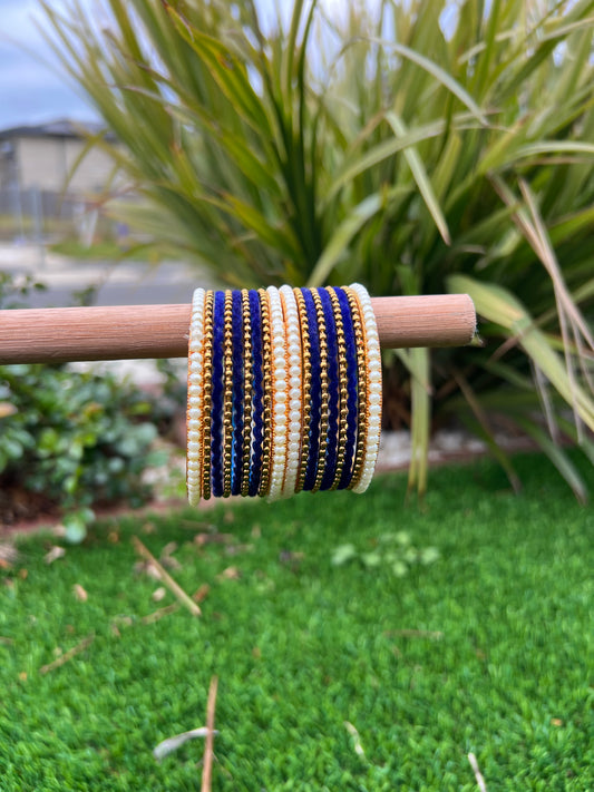 Blue metal bangles