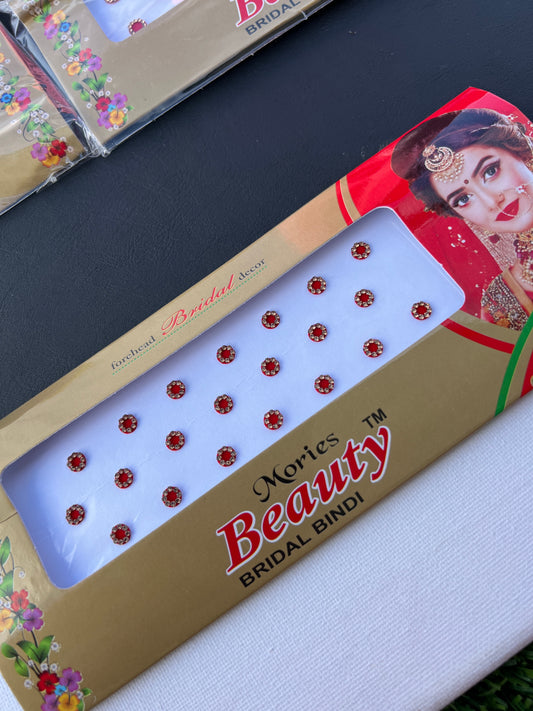 Red velvet stone bindi card