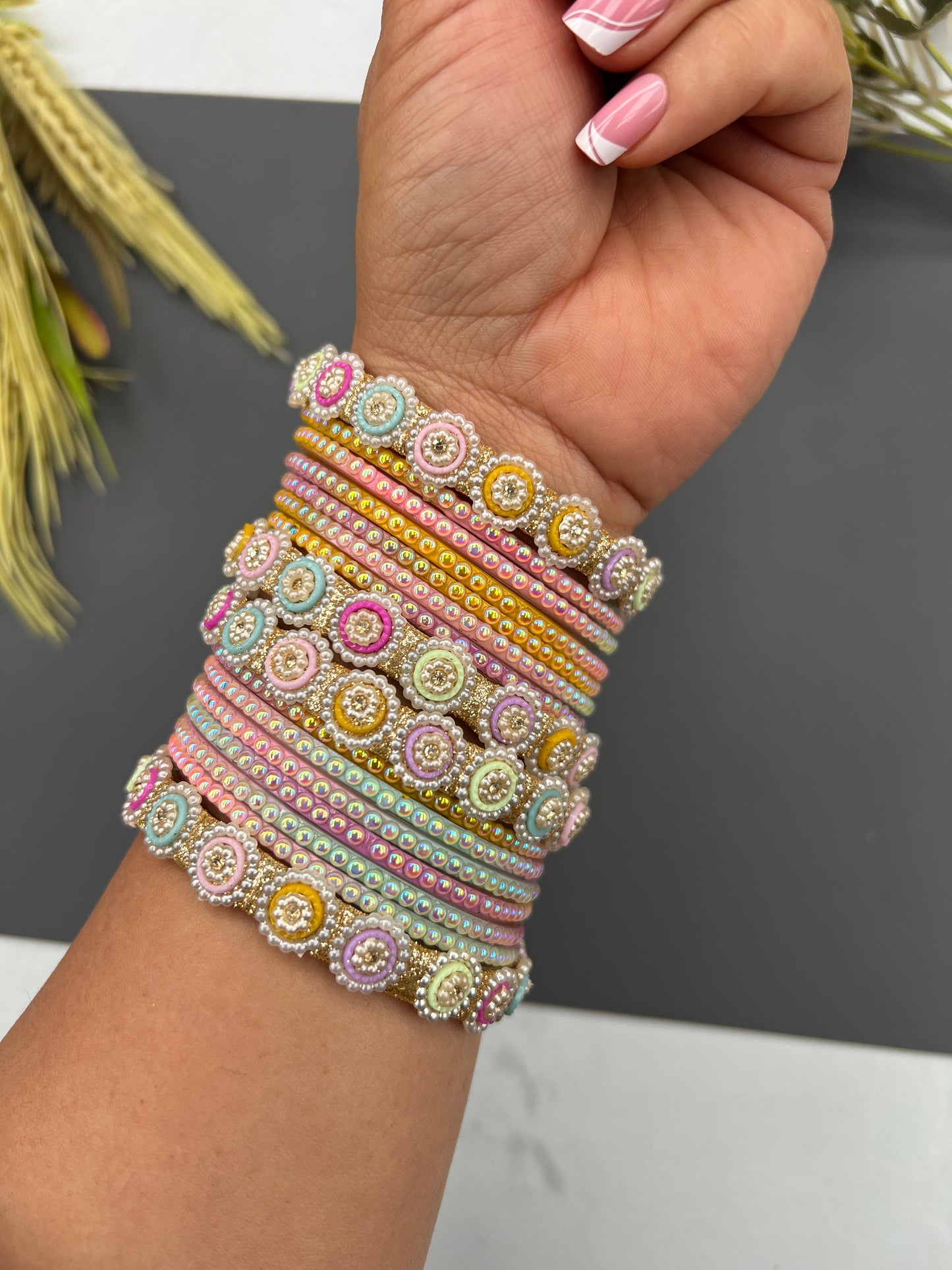 The Gilded Bloom Bangle Set