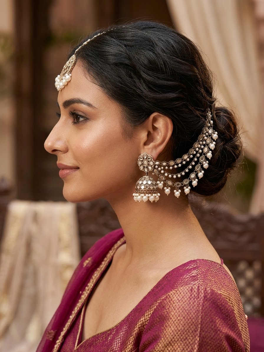 Shairy Earrings with Earchain & Tikka