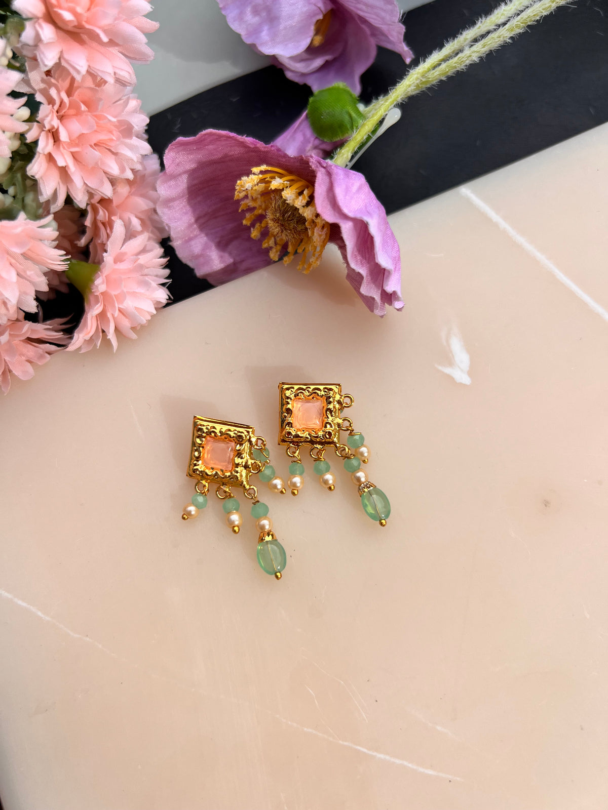 Sifat Real gold look small earrings