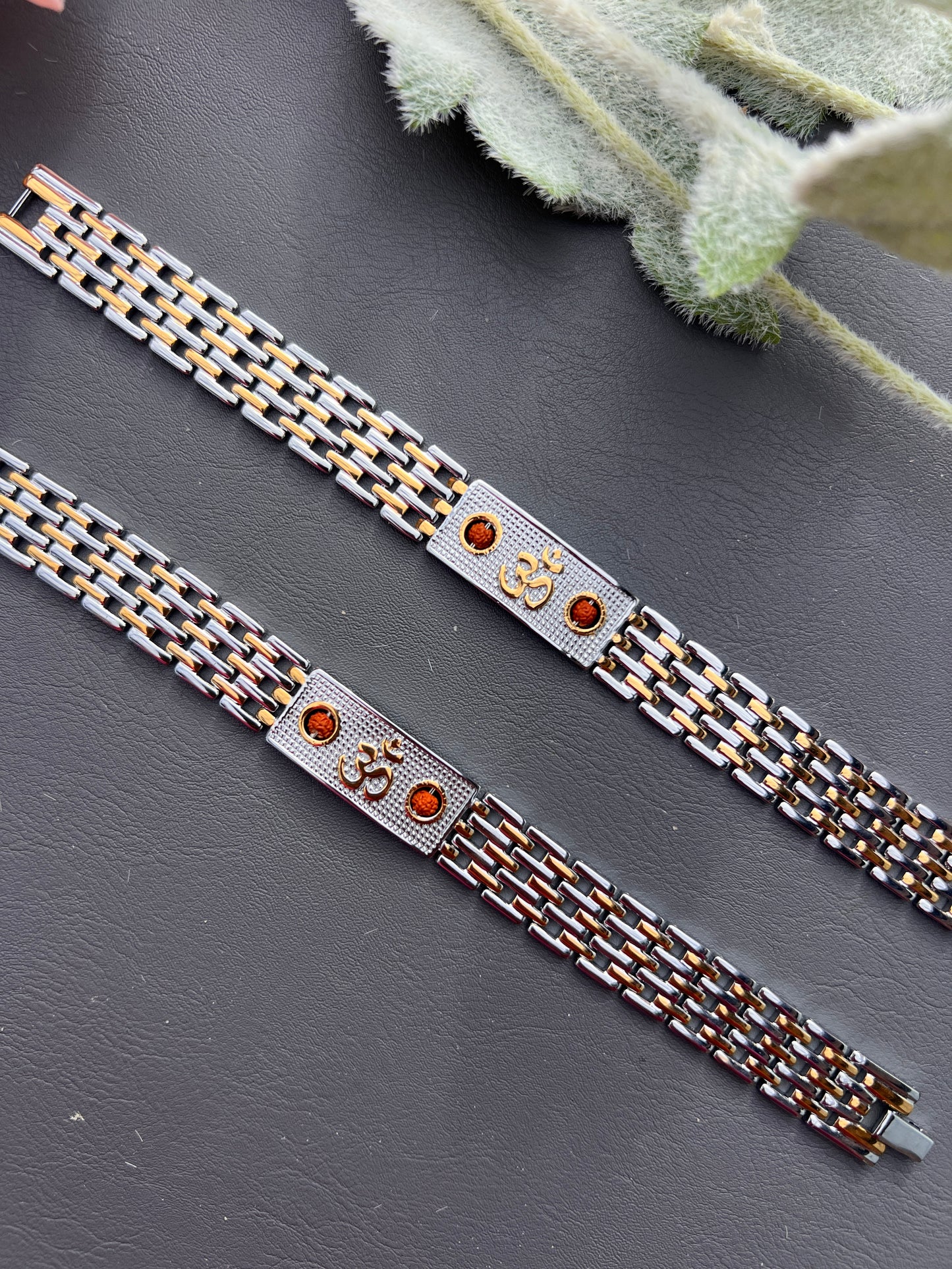 Deva Dual-Tone Om Bracelet