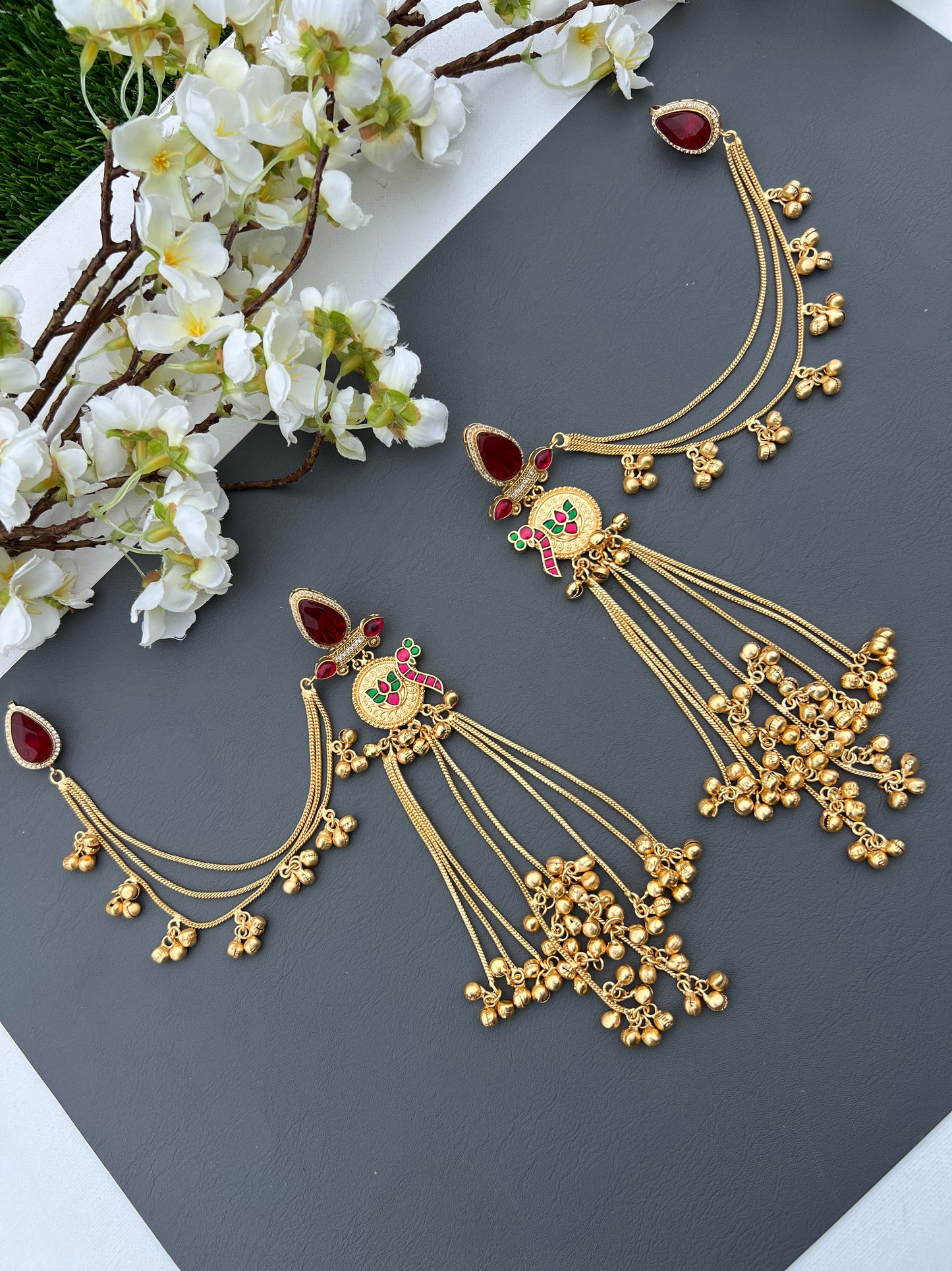 Dhanvi Long Earrings With Ear Chain