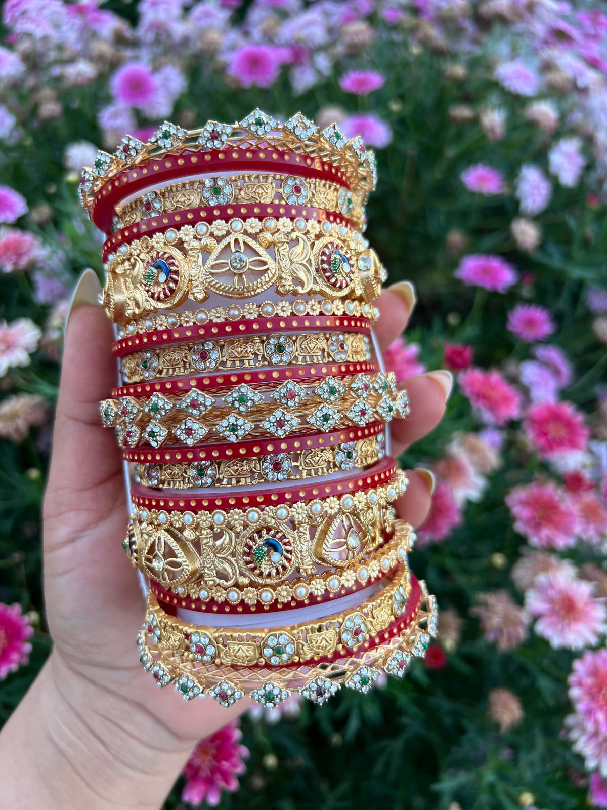 Maharani Kundan & Peacock Bangle Set ( Both hands)