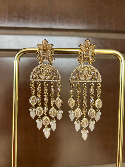 Amber peach earrings