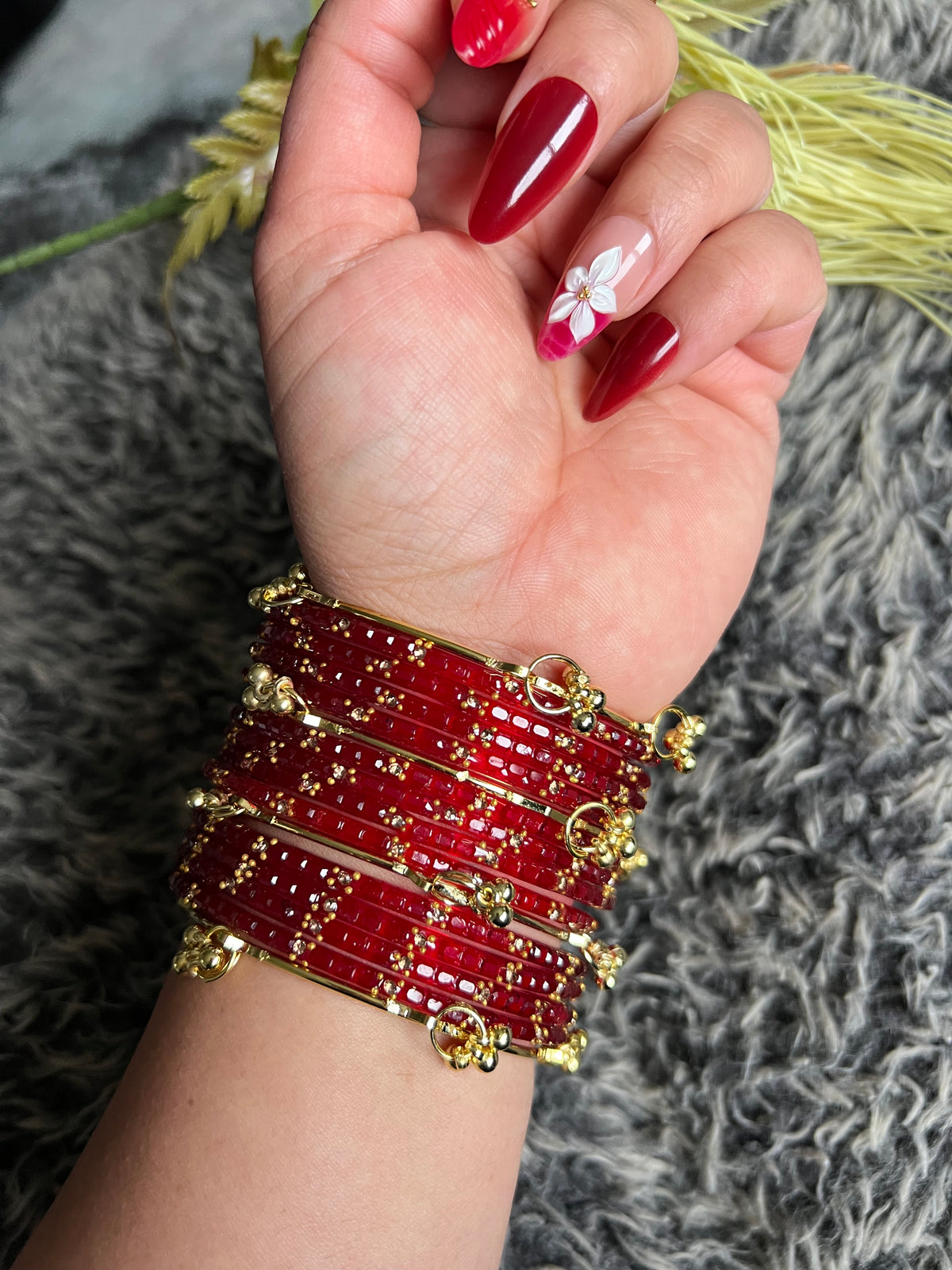 ♥️Red Kashmiri bangles ♥️