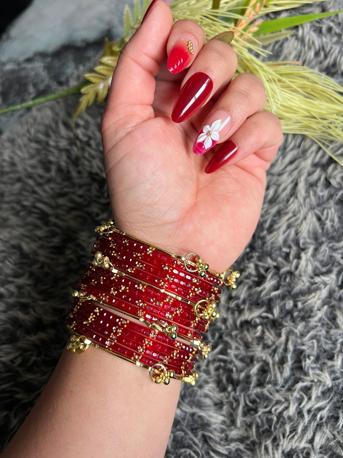 ♥️Red Kashmiri bangles ♥️