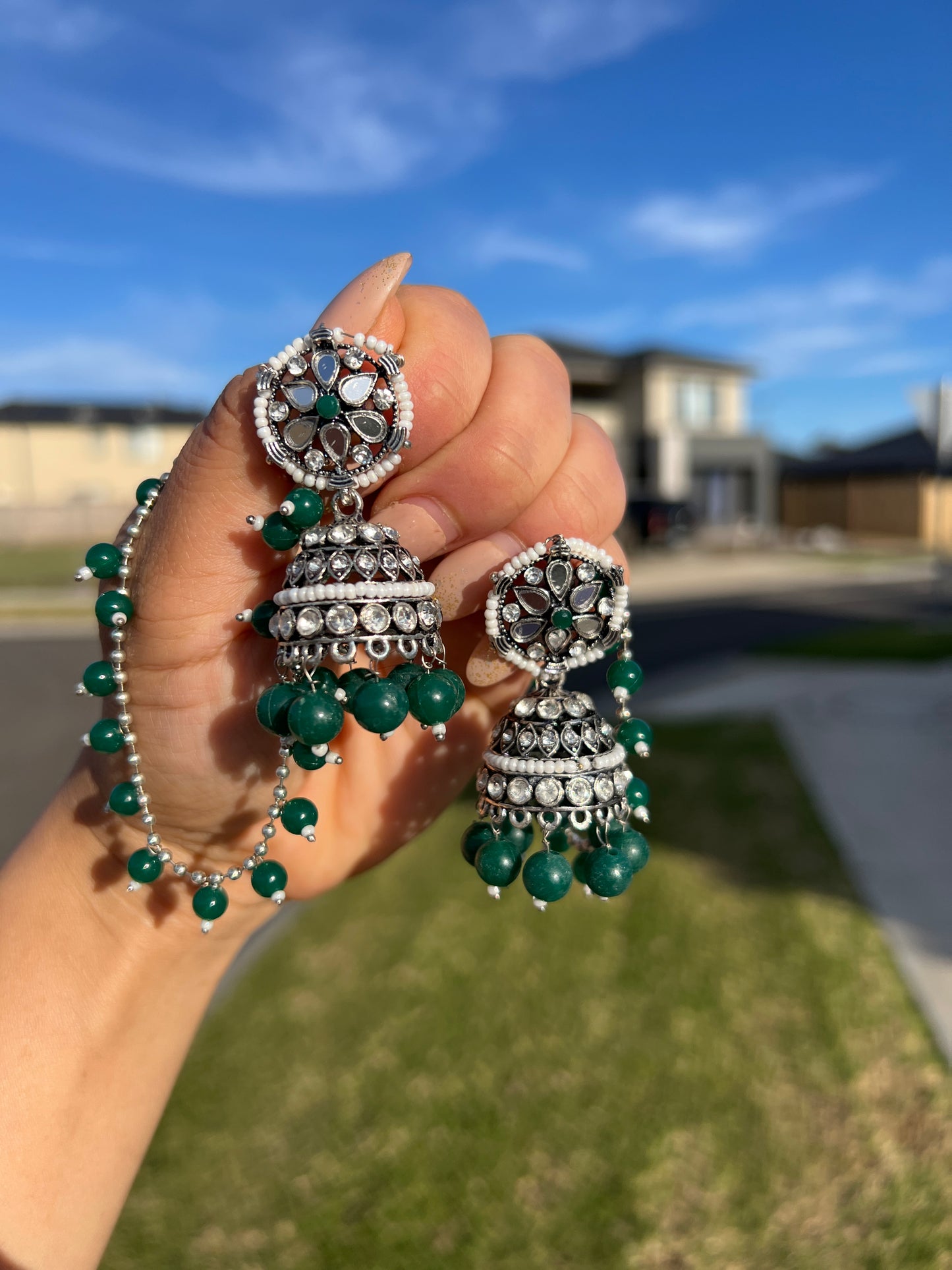 German silver jhumki