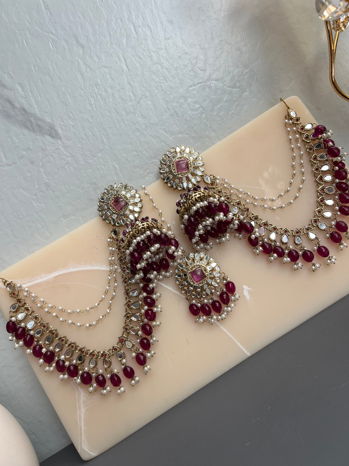 Aakriti Jhumki Earrings with Ear Chain