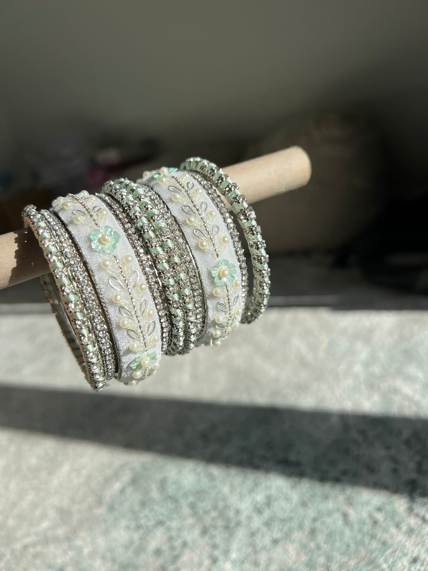 Savreen mint green bangles