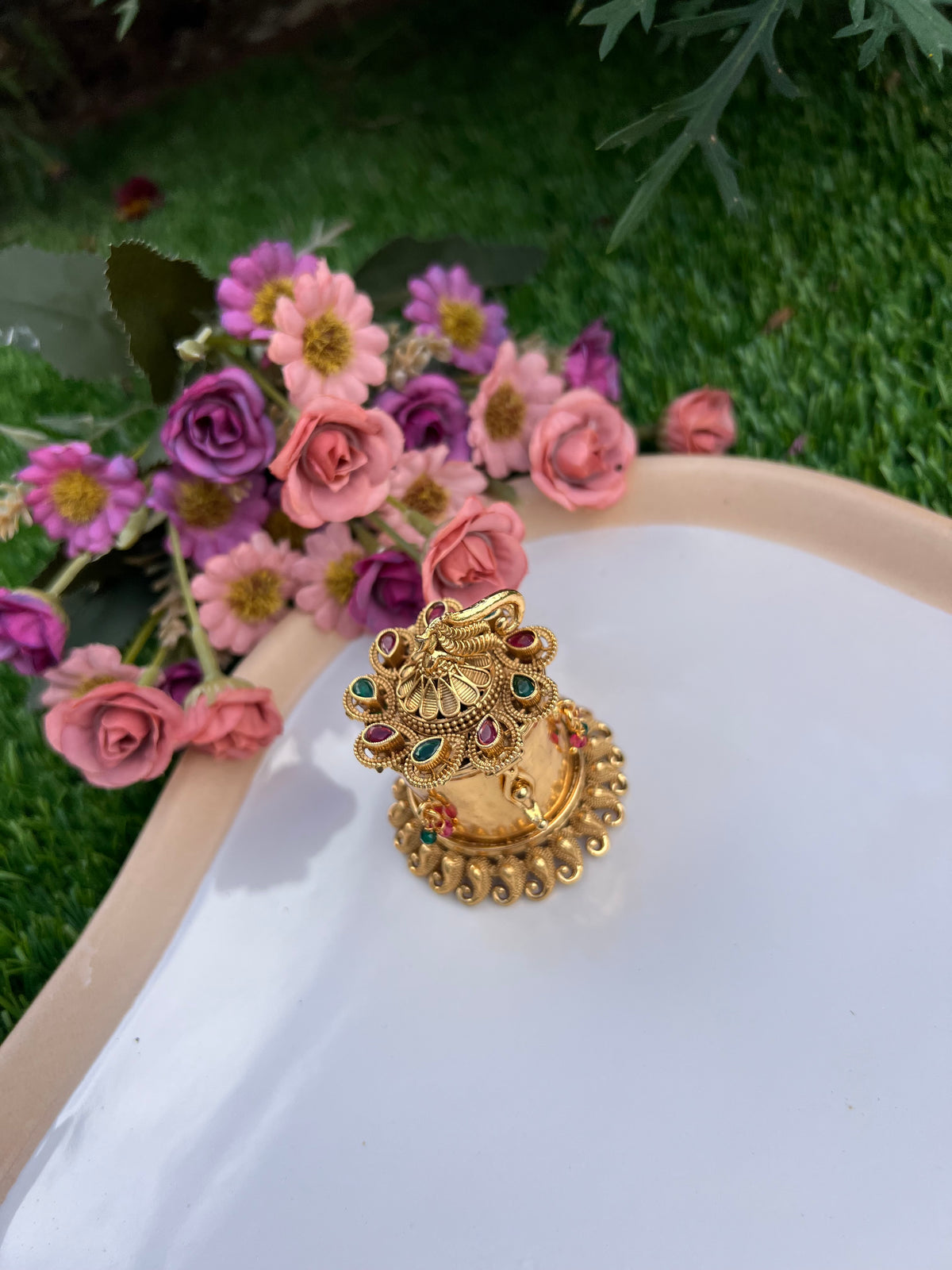 Heritage Peacock Motif Ethnic Vermilion Box