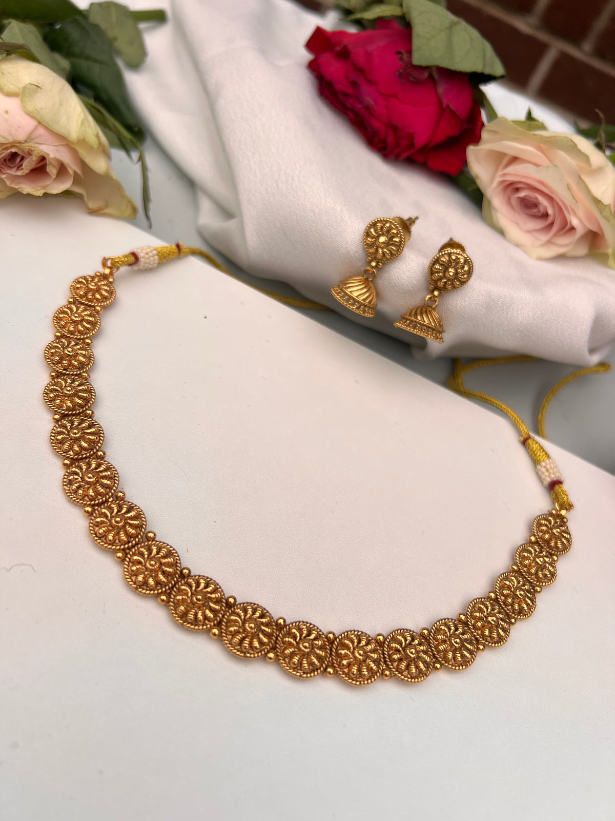 Twisha gold plated necklace set