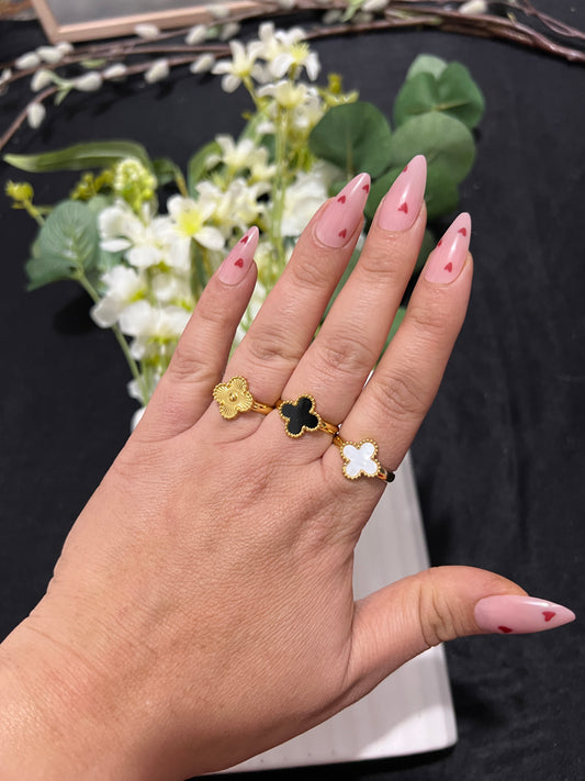 Flower anti tarnish openable ring