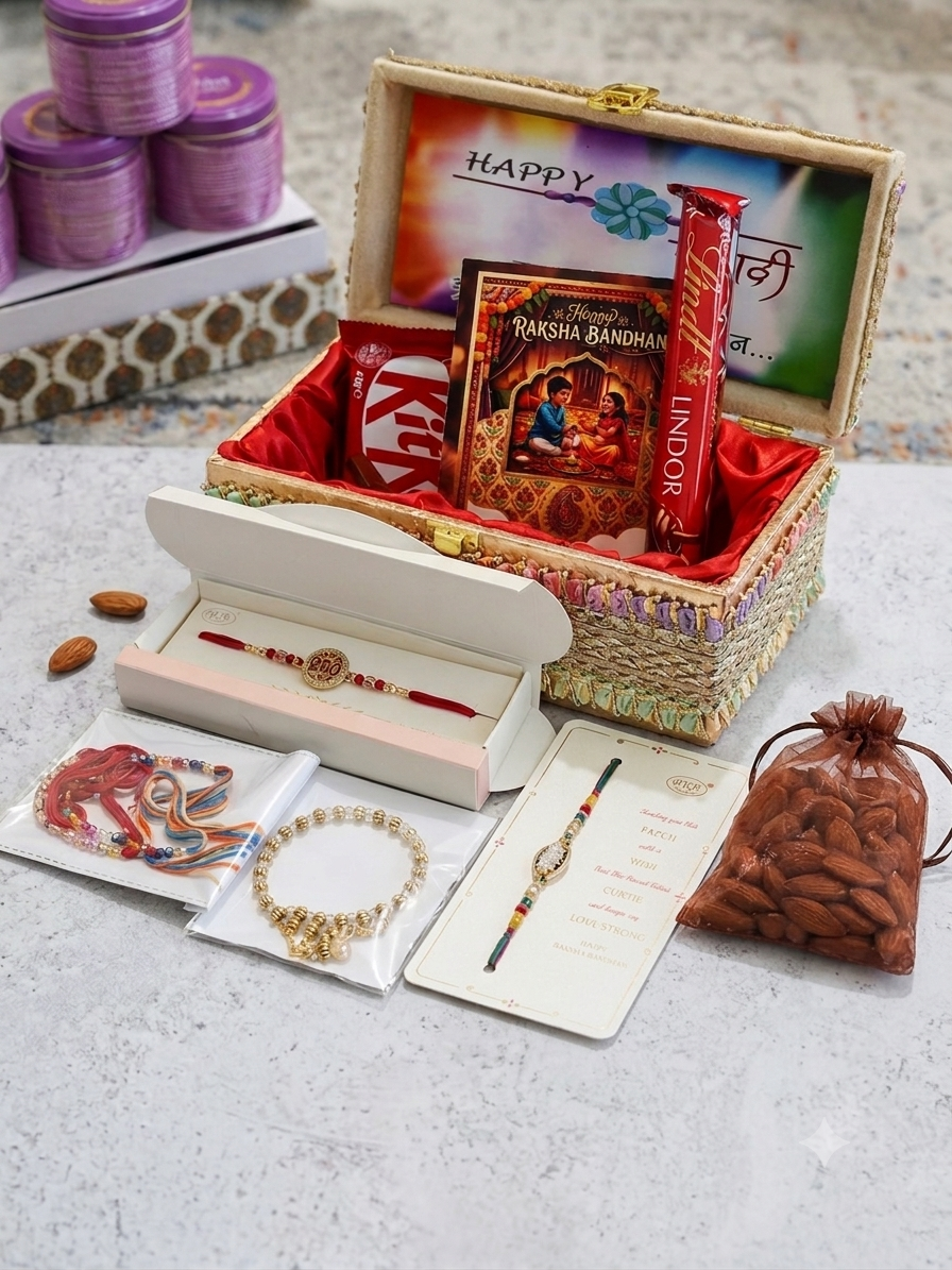 Sohna veer premium Rakhi hamper (5 Rakhi)