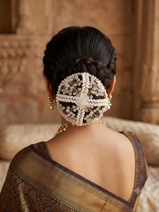 Royal Pearl & Crystal Juda Cover / Hair Ring