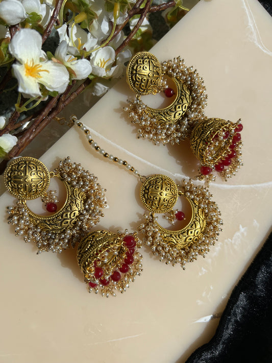 Swara earrings & tikka