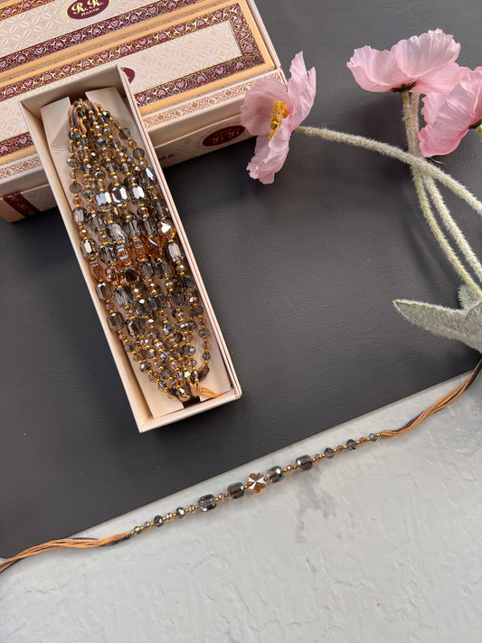 Crystal & Pearl Loaded Rakhi /
Rakhdi Thread ( Per PC)