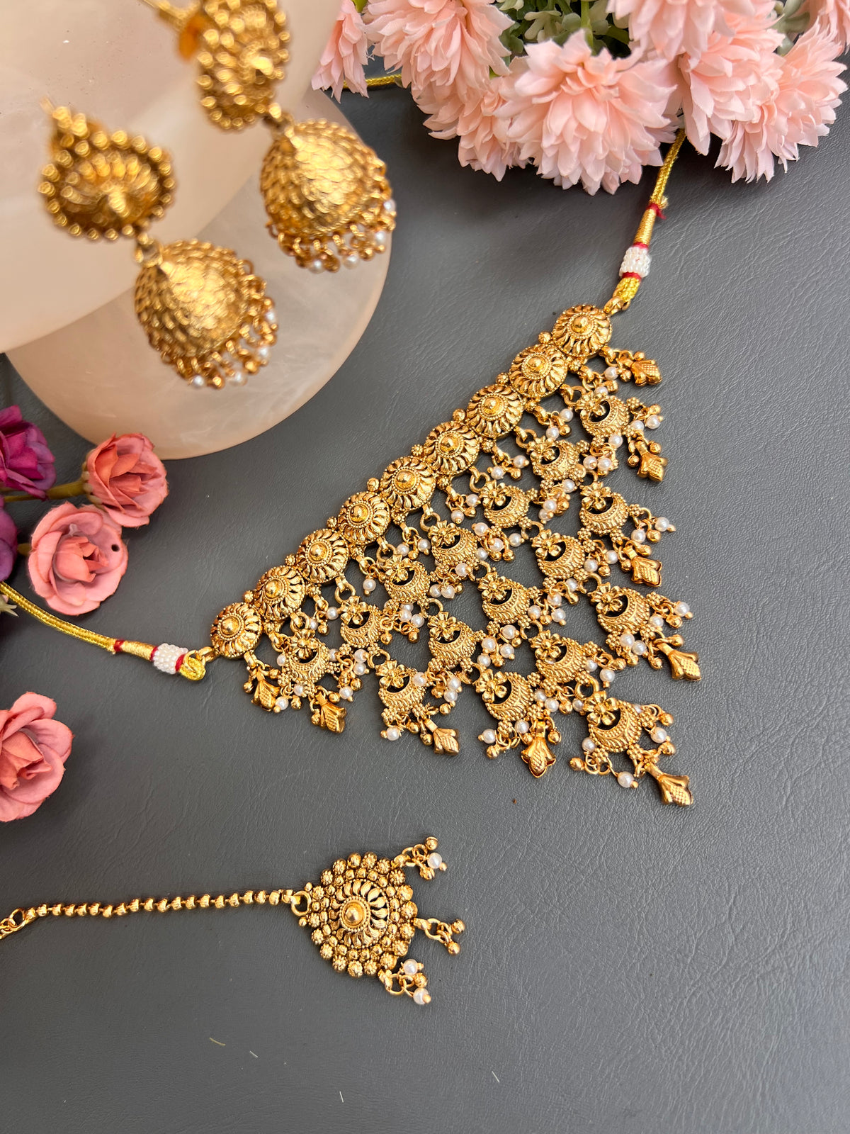 Sahiba gold plated choker set