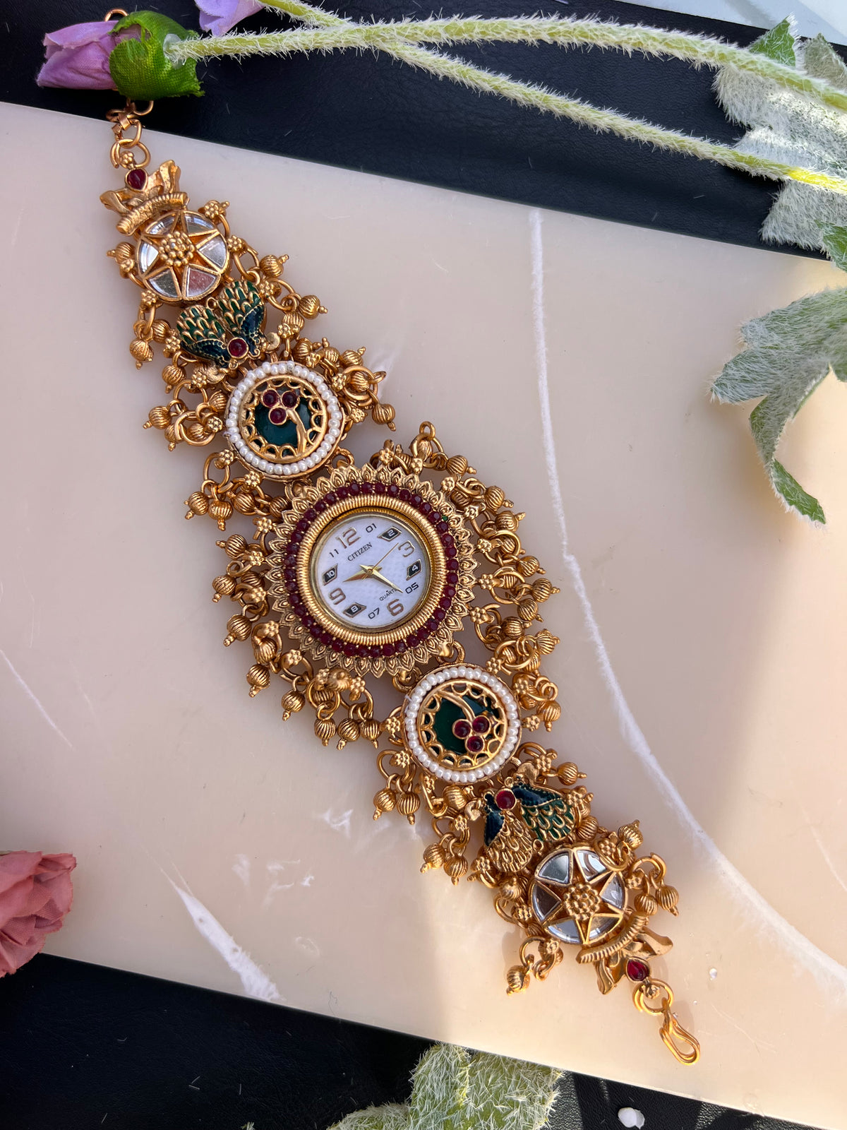 Royal Peacock Kundan Heritage Watch