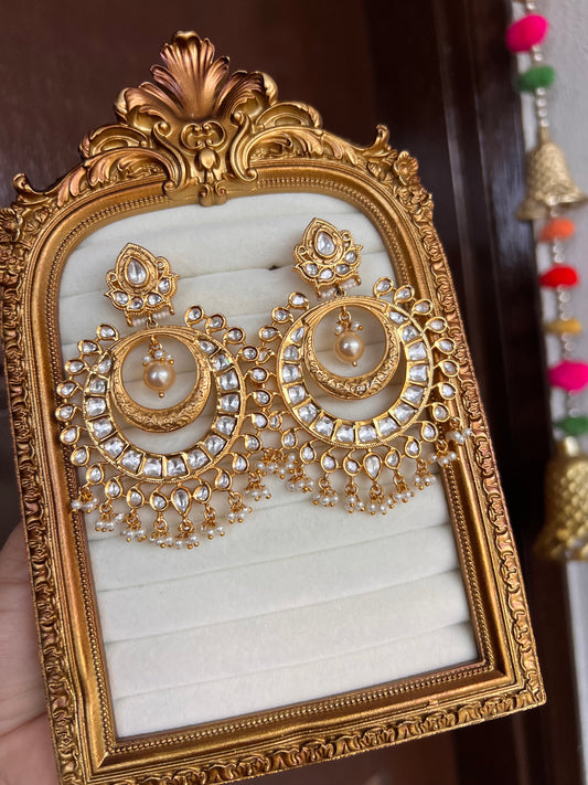 Royal Kundan Chandbali Earrings
