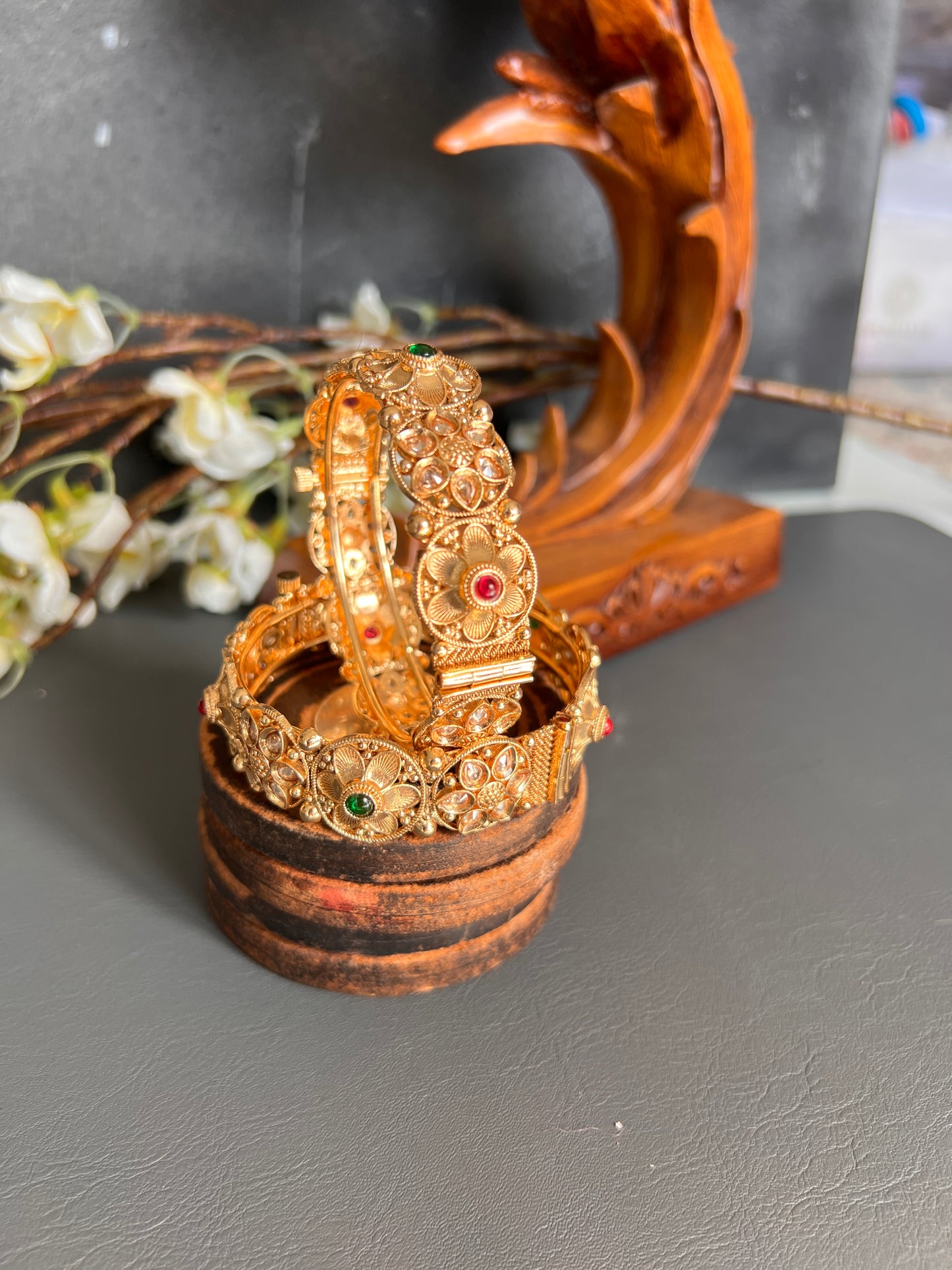 Zuri Antique gold plated Kadas