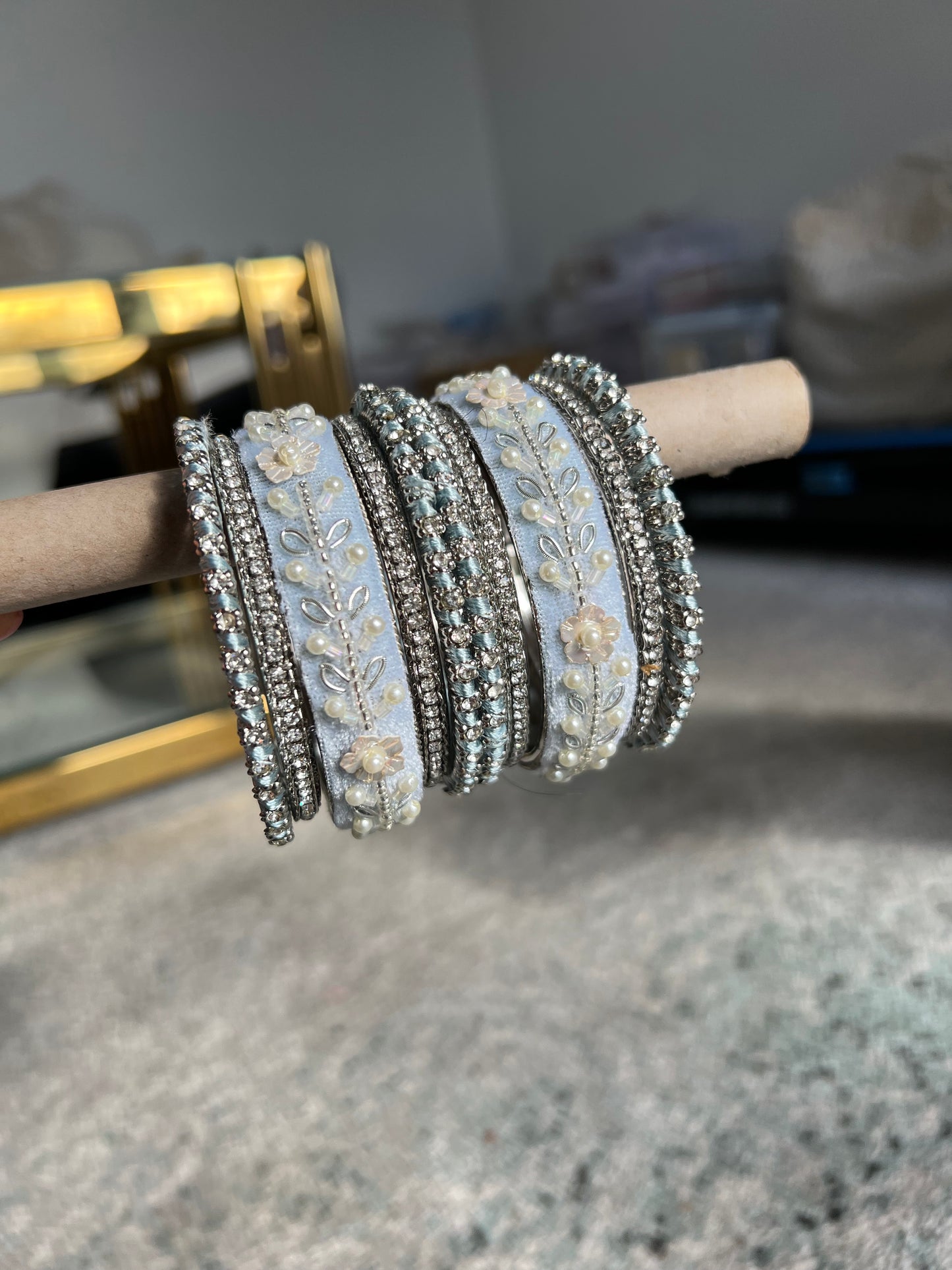 Savreen light grey bangles