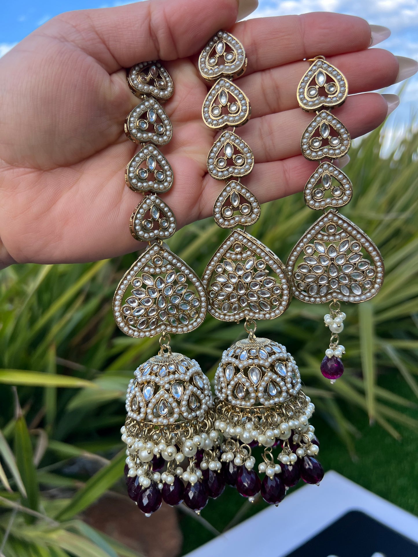 Adaa oversize jhumka & tikka set