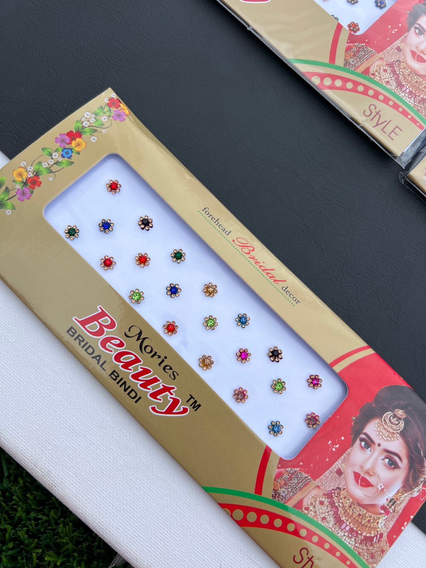 Stoned multi colour bindi card