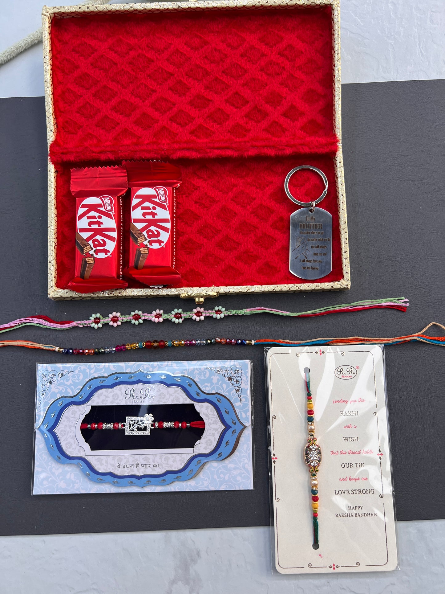 Rakhi / Rakhdi Gift Hamper Box with Gifts