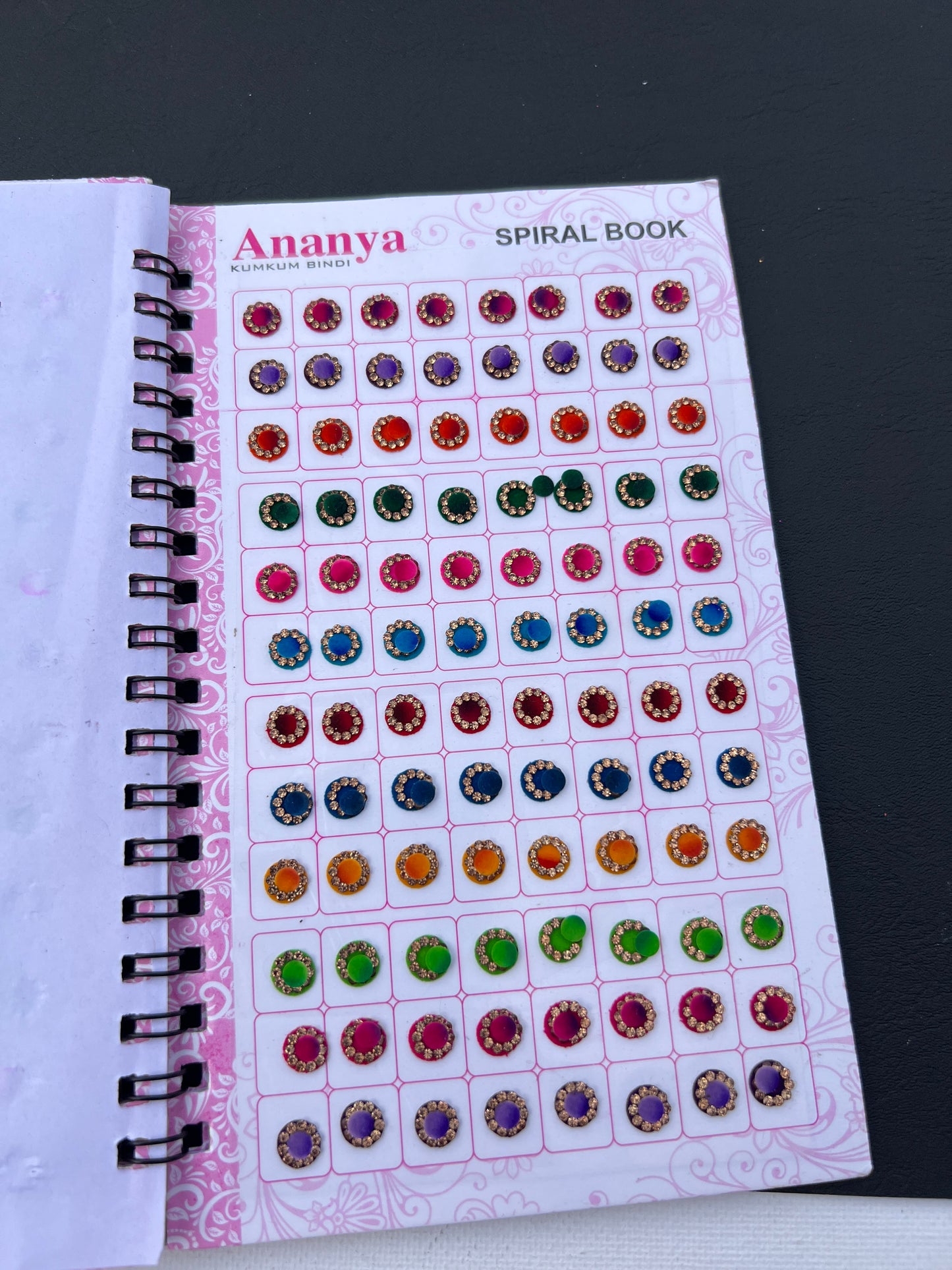 Border stone multi colour bindi book (960 bindi)