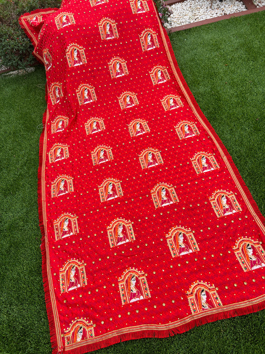 Doli style embroidered dupatta