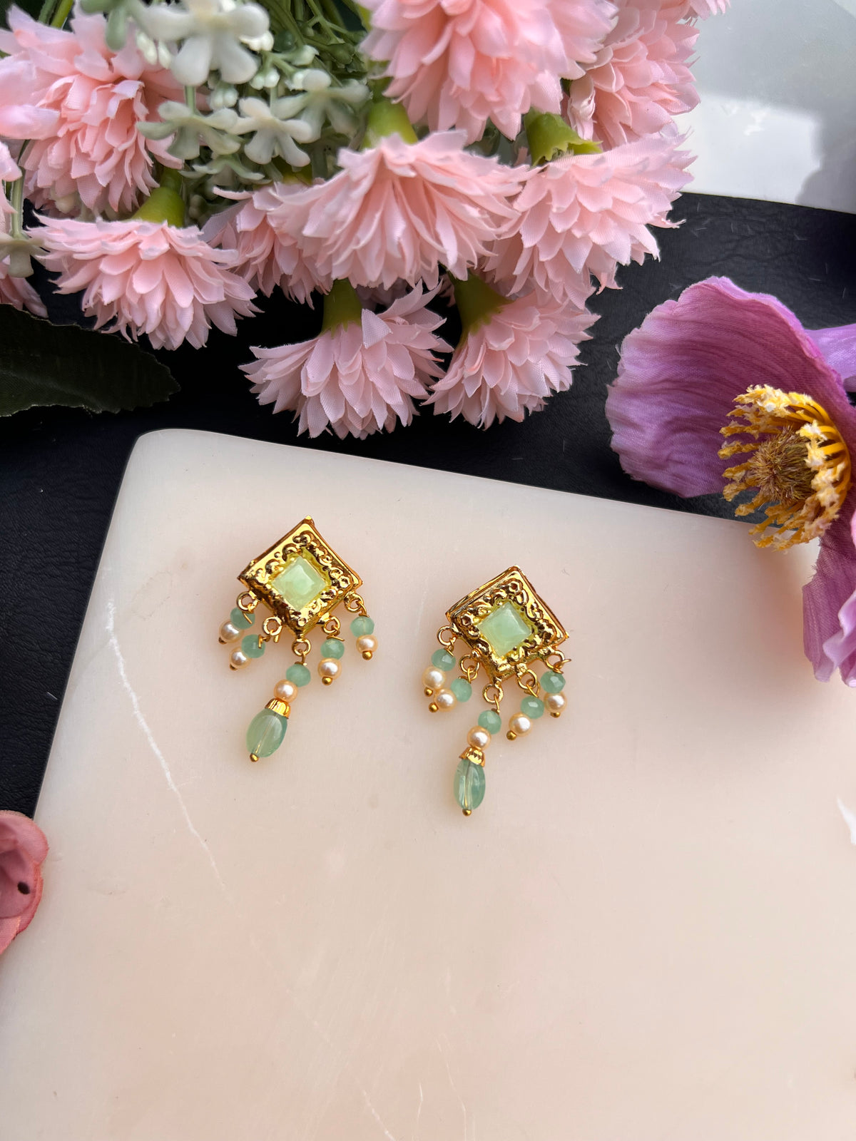 Sifat Real gold look small earrings