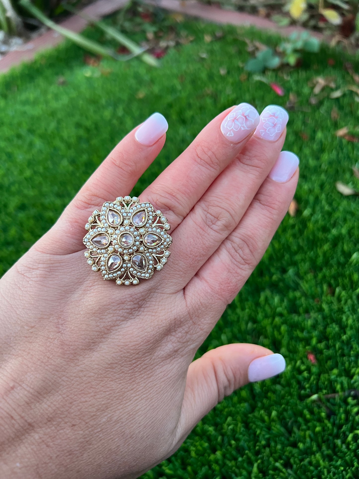 Golden polki ring