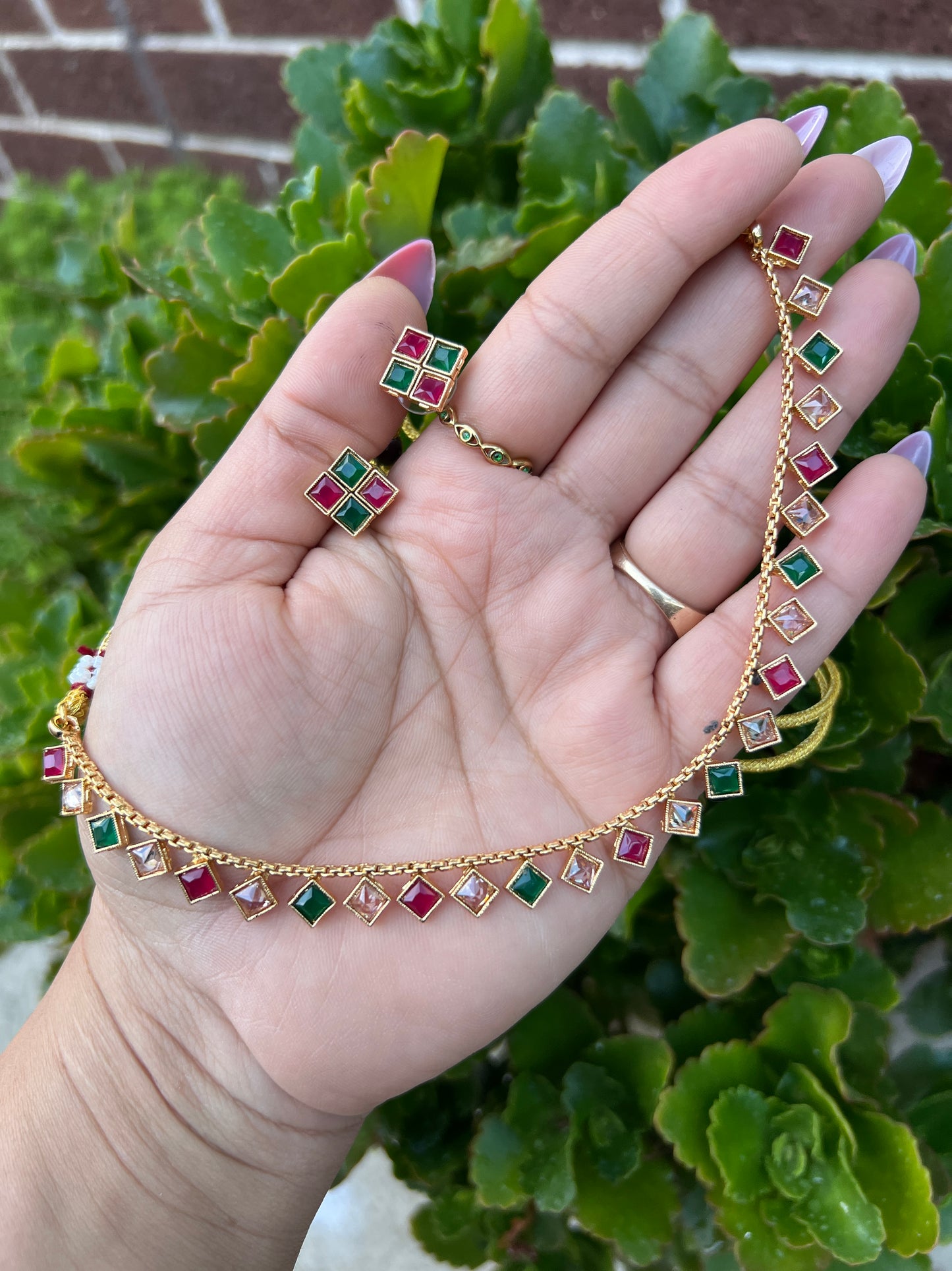 Kamya gold plated neckline set