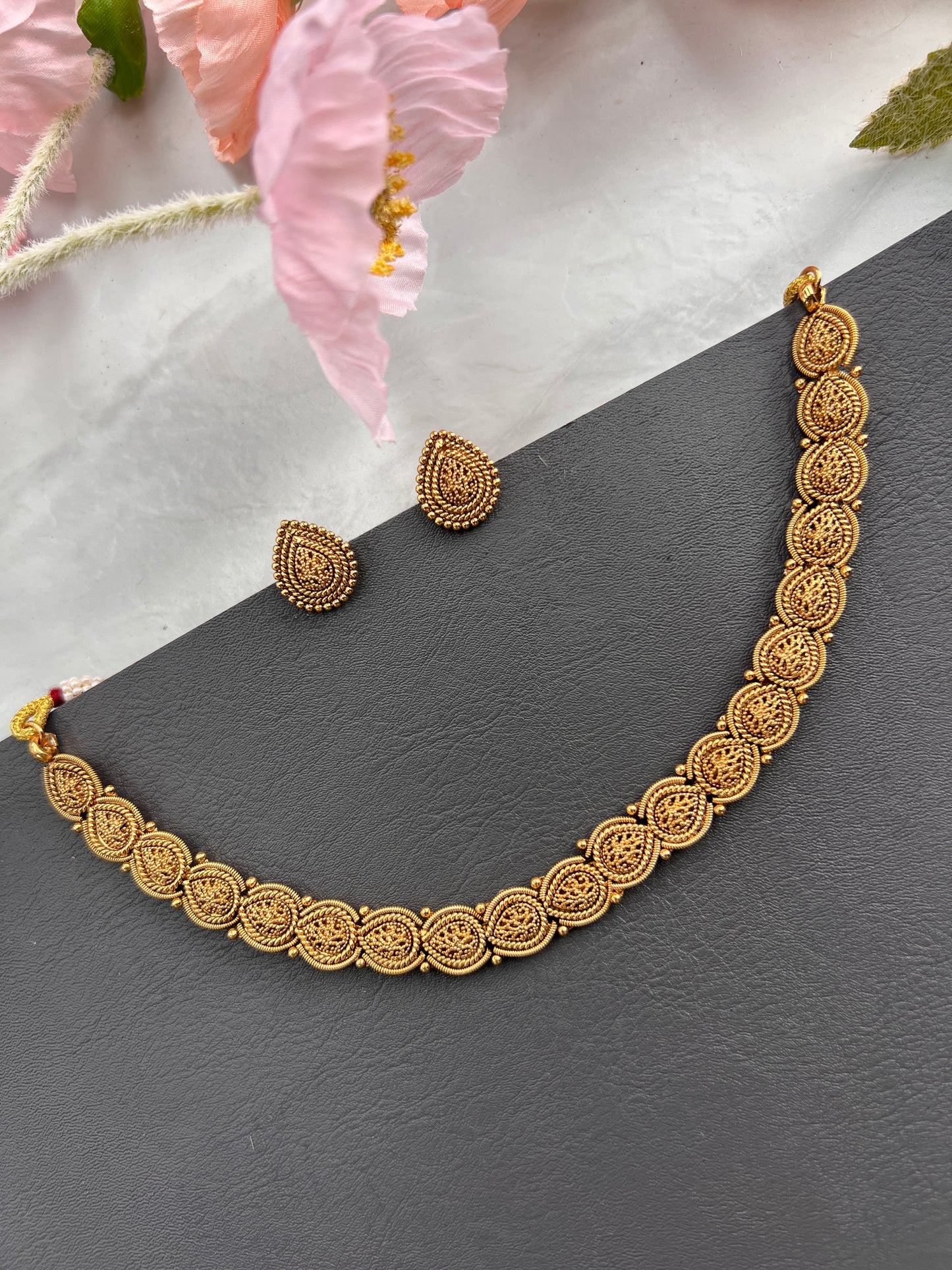 The Rasha Antique Gold Plated Necklace Set