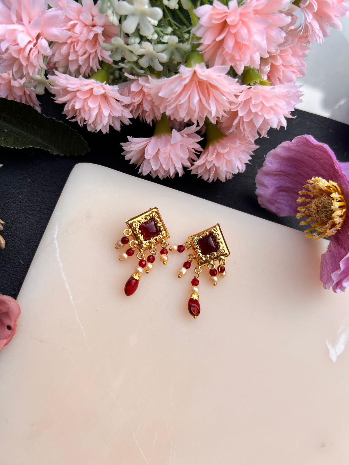 Sifat Real gold look small earrings