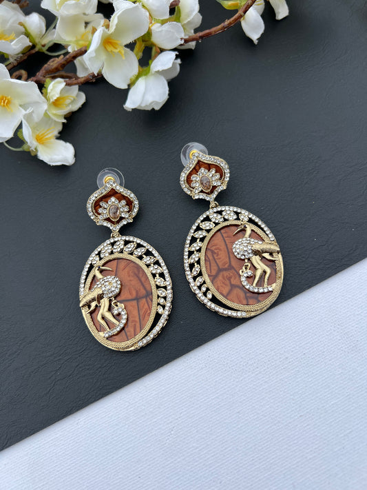 Brown zercon earrings