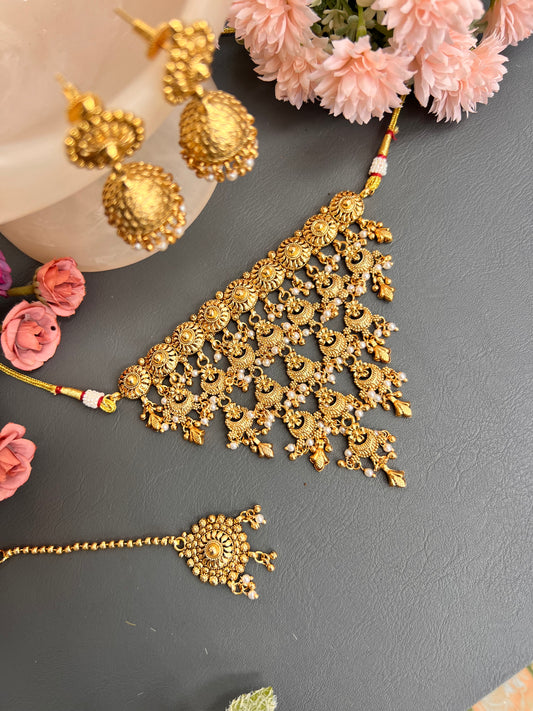 Sahiba gold plated choker set